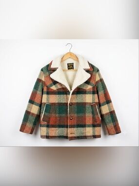 Vintage Dayton Boots Vancouver Wool Plaid Sherpa Jacket Union Made LARGE 42